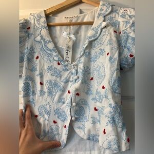 NEW Heart puff sleve top For Love & Lemons